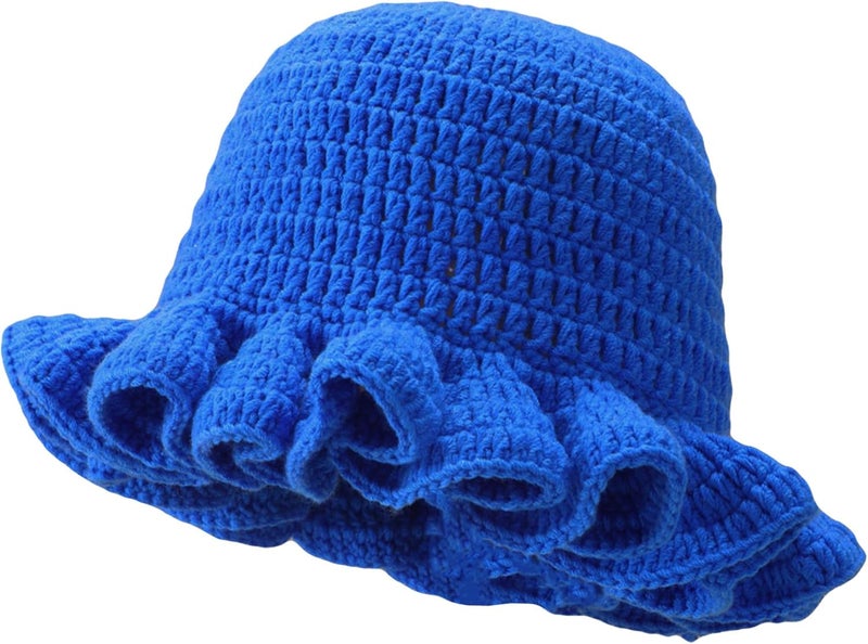 Ahouws Crochet Bucket Hat Women Trendy Knit Floppy Cap Cute Boho Handmade Beanies Outdoor Boho Travel Fishing Hat - Image 1